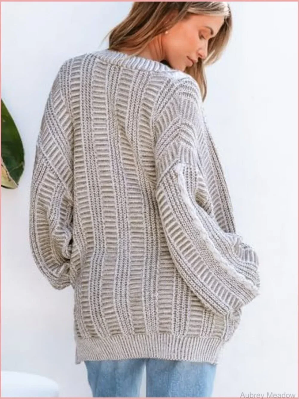 Oversized Cardigan Sweater Open Front Long Sleeve Chunky Knit Button Loose